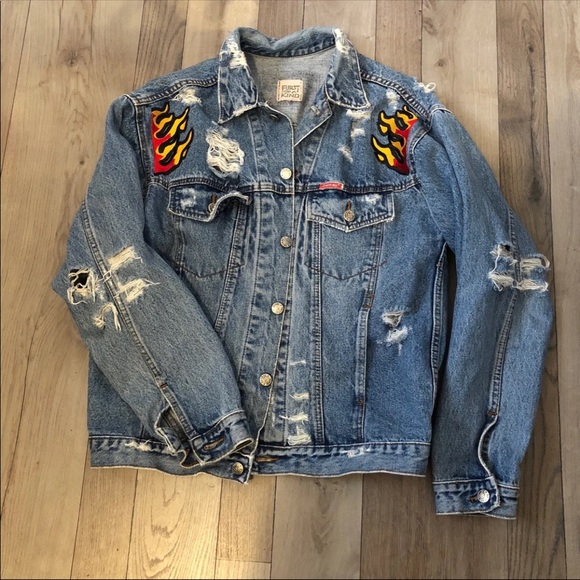LF Jackets & Blazers - LF Stores Furst of a kind flame distressed jacket LF Jackets & Blazers - LF Stores Furst of a kind flame distressed jacket